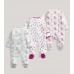Mamas & Papas Комплект 3 броя универсални гащеризони с отпечатъци